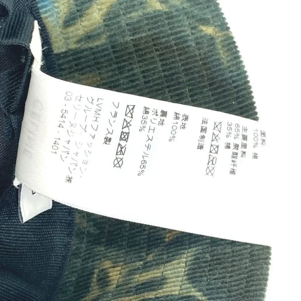 Authentic CELINE 2AU5B214Q Corduroy tie-dye logo hat Bucket hat cotton Green - Picture 3 of 8